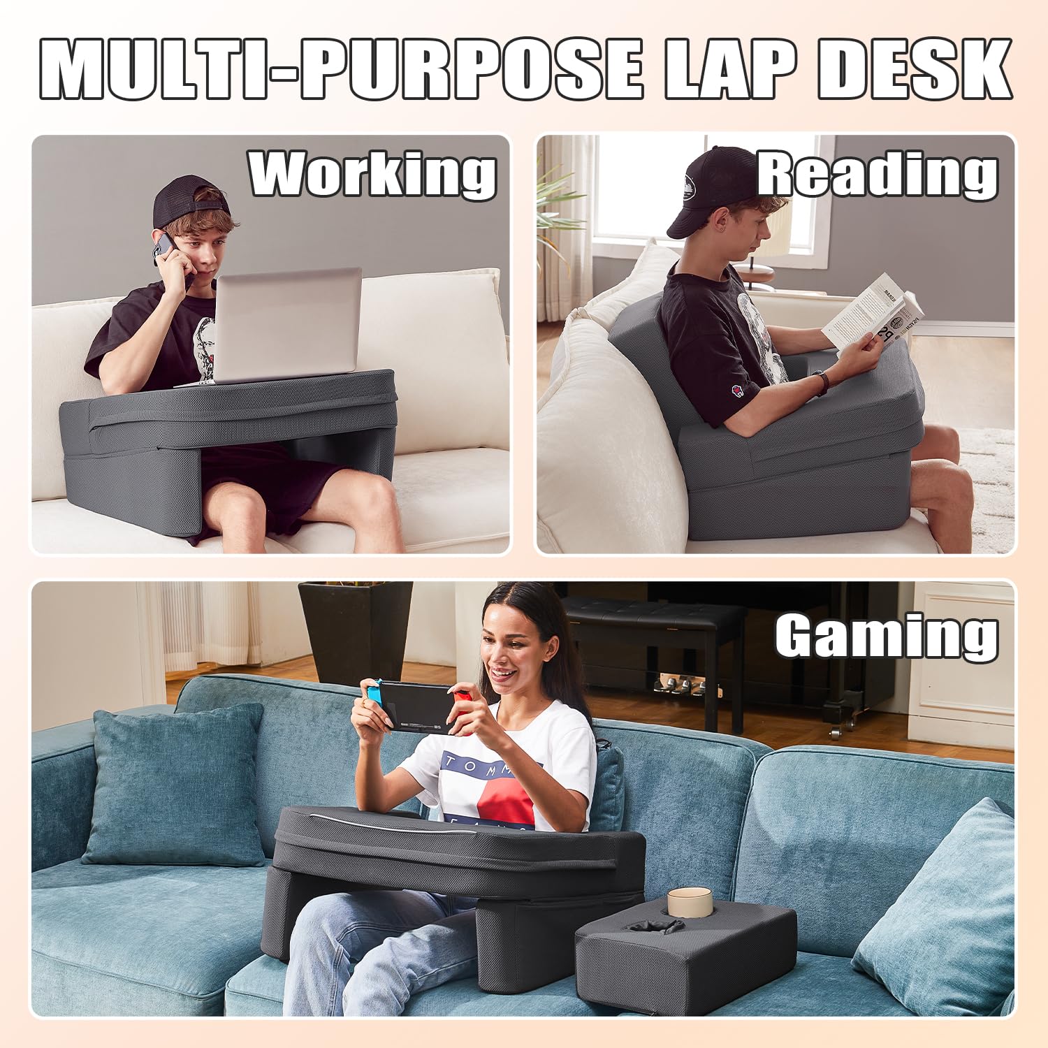 comehealthy coussin en usage sur canapé pour travail et détente sans fatigue