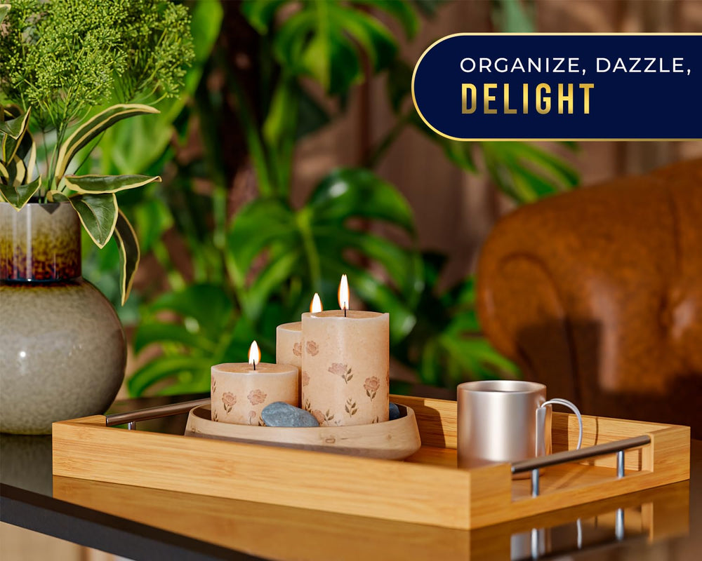 Comfify plateau bambou utilisé pour petit-déjeuner offrant service soigné