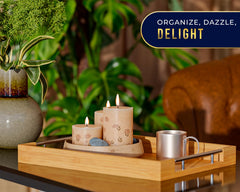 Comfify plateau bambou utilisé pour petit-déjeuner offrant service soigné