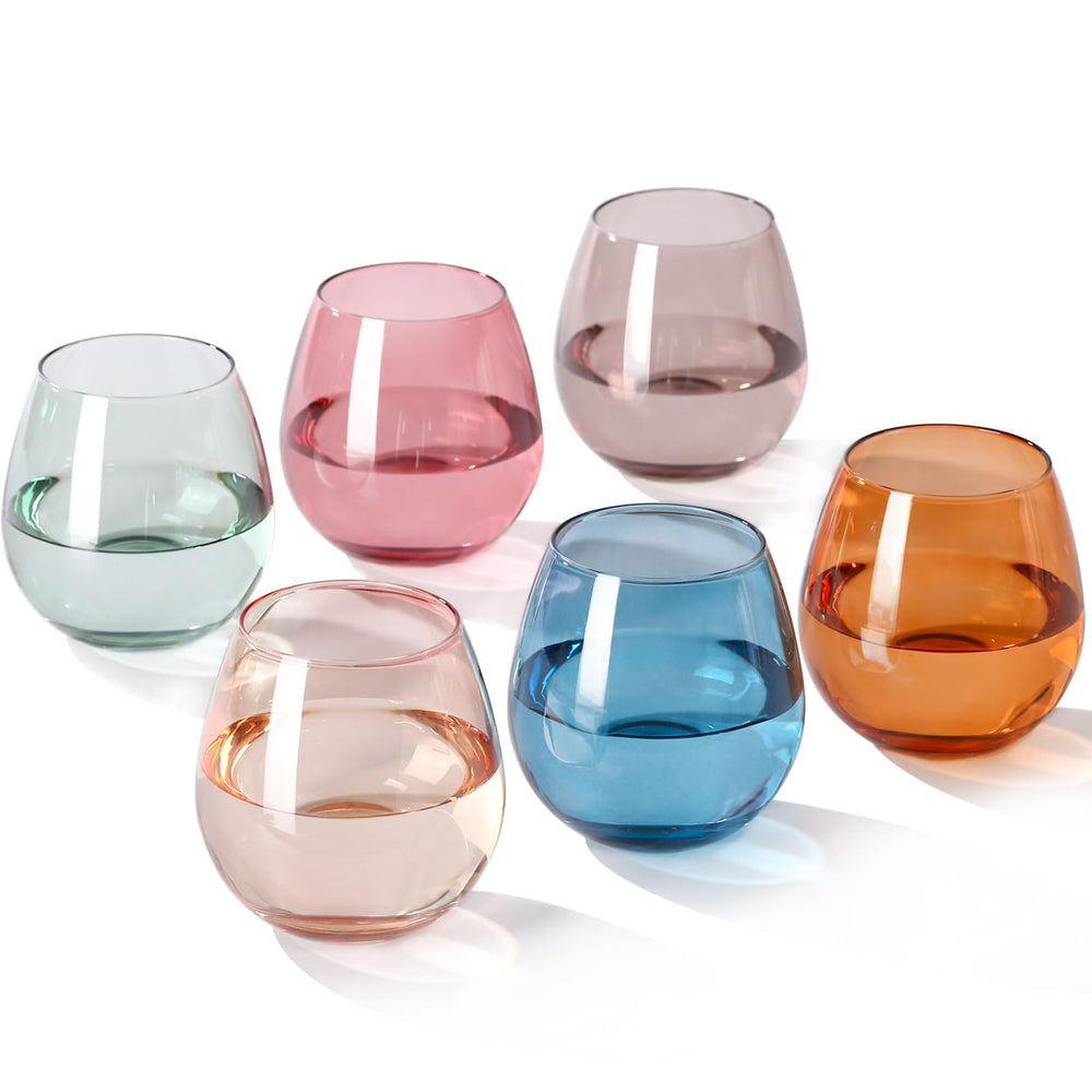 comfit face avant du lot de 6 verres colorés montrant design élégant