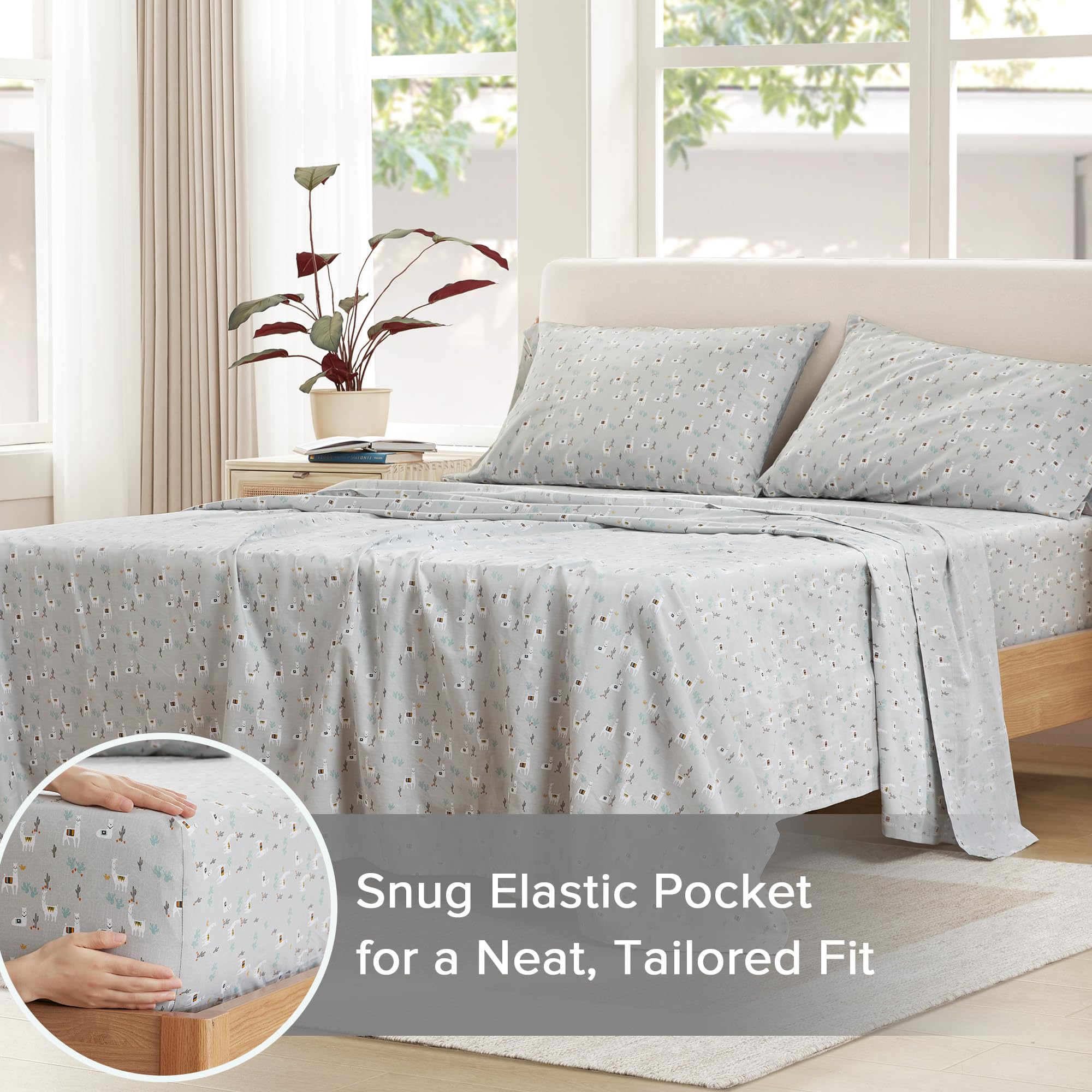 Comfort Spaces détail de l'imprimé lama pour une décoration originale