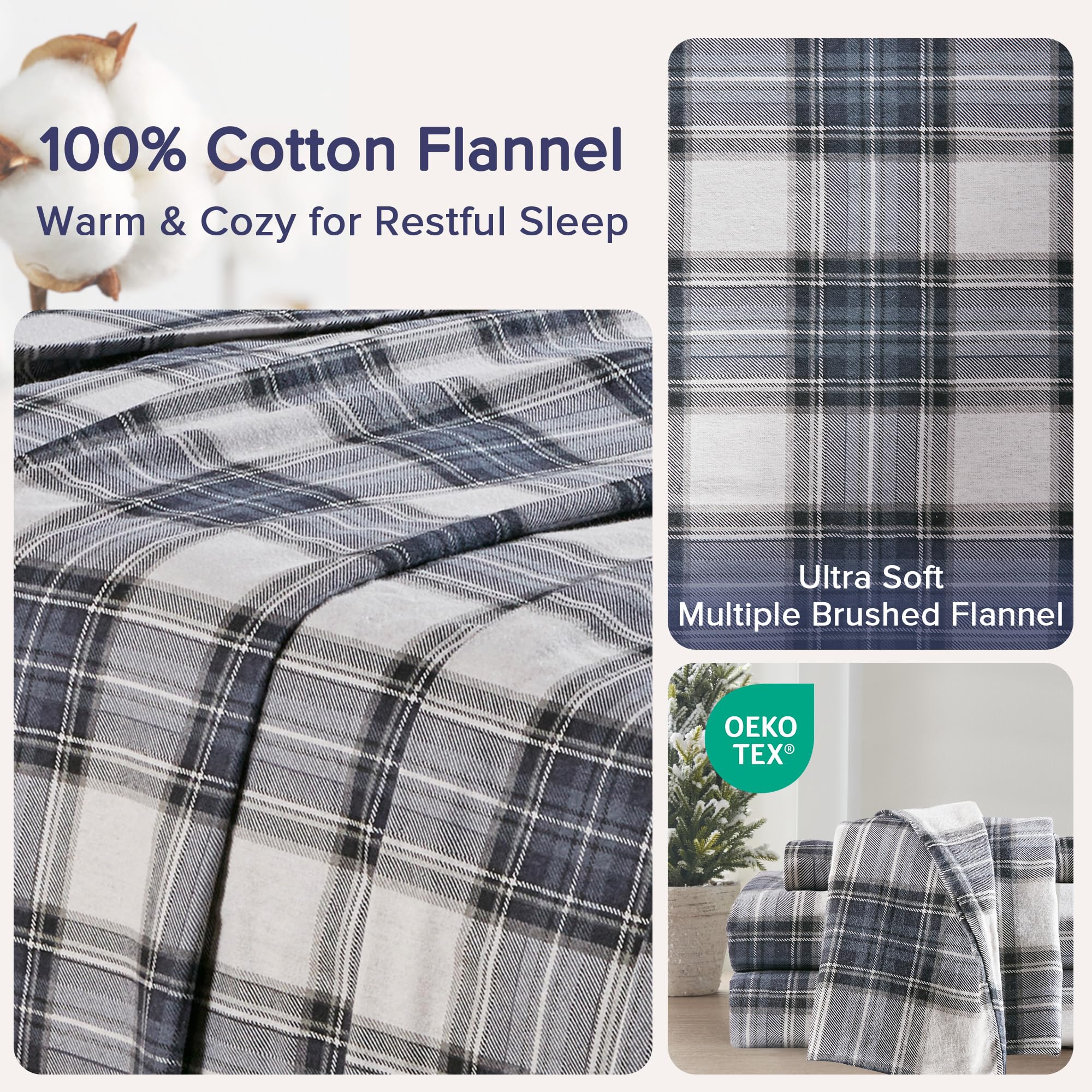 Comfort Spaces drap plat posé sur lit montrant retombée généreuse et style