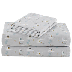 Comfort Spaces vue avant de l'ensemble draps imprimé lama, style et confort