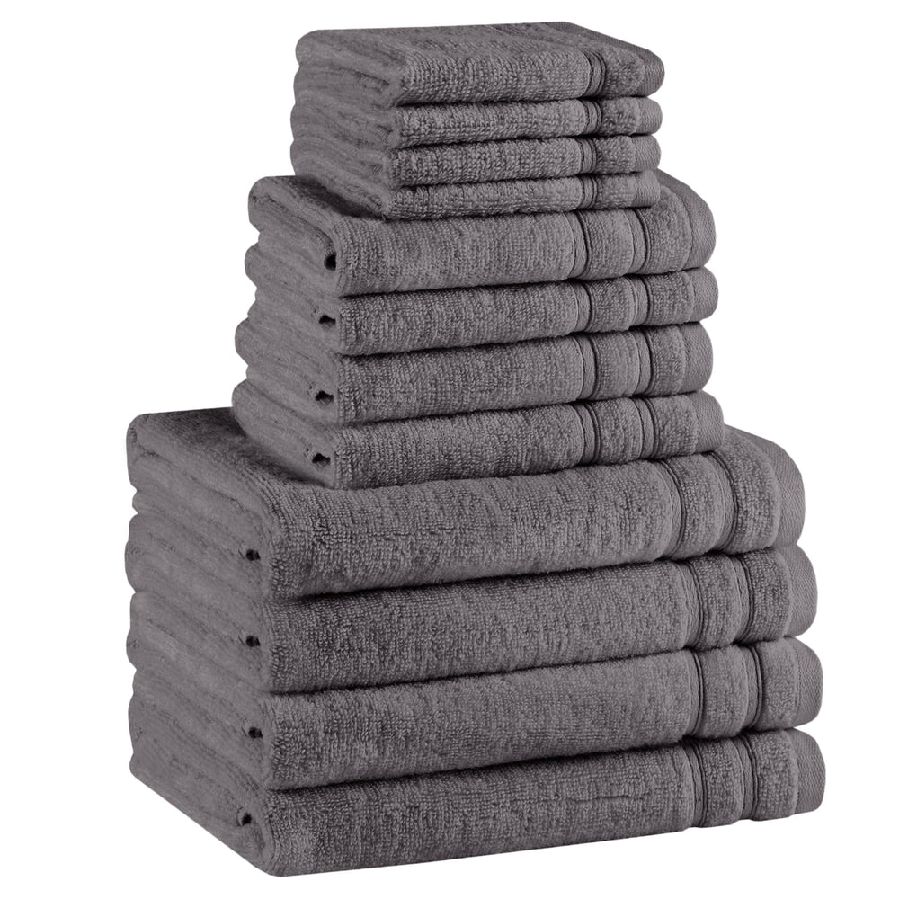 Comfort Spaces vue avant du lot de 12 serviettes, présentation compacte et élégante