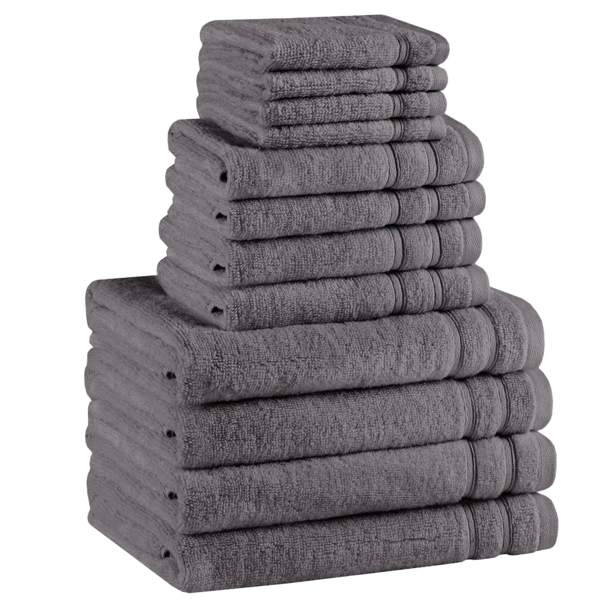 Comfort Spaces vue avant du lot de 12 serviettes, présentation compacte et élégante