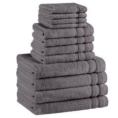 Comfort Spaces vue avant du lot de 12 serviettes, présentation compacte et élégante