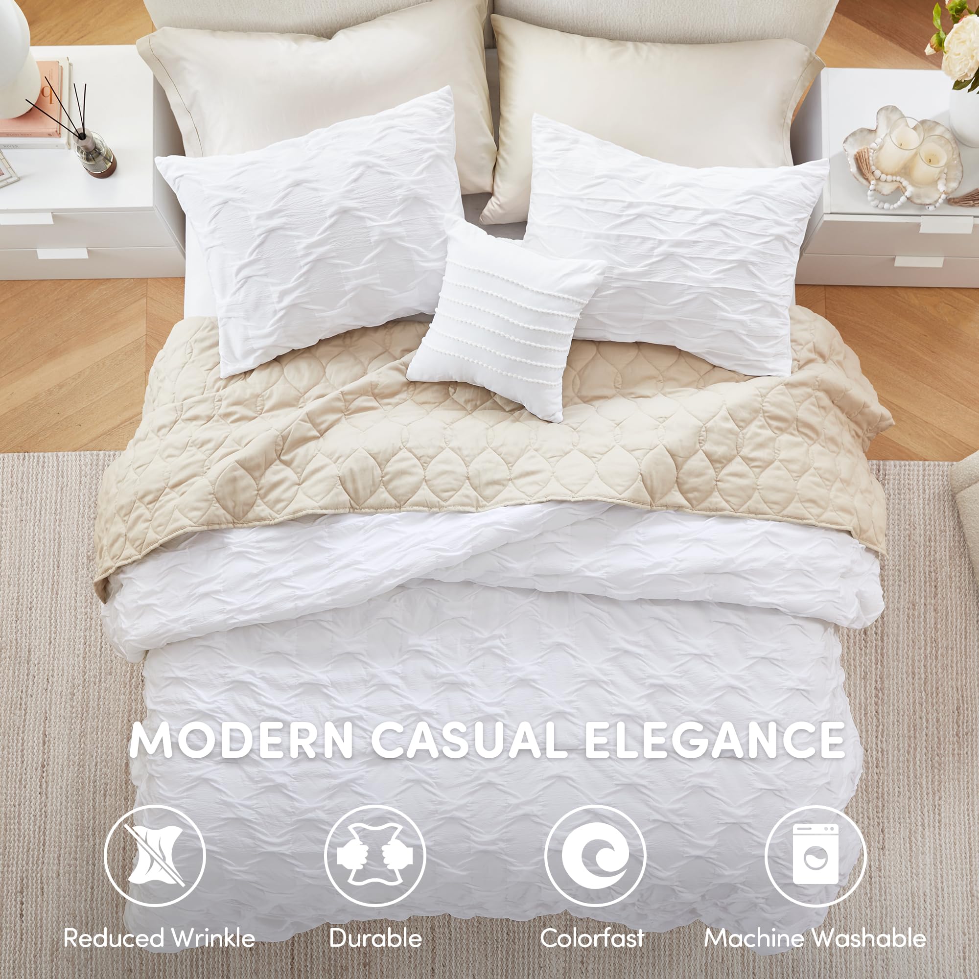 Comfort Spaces gros plan motif ruche ogive, relief décoratif et moderne