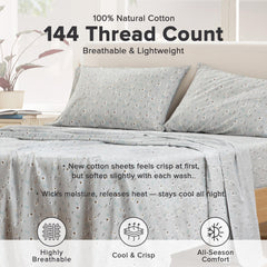 Comfort Spaces gros plan sur la texture percale coton, respirabilité accrue