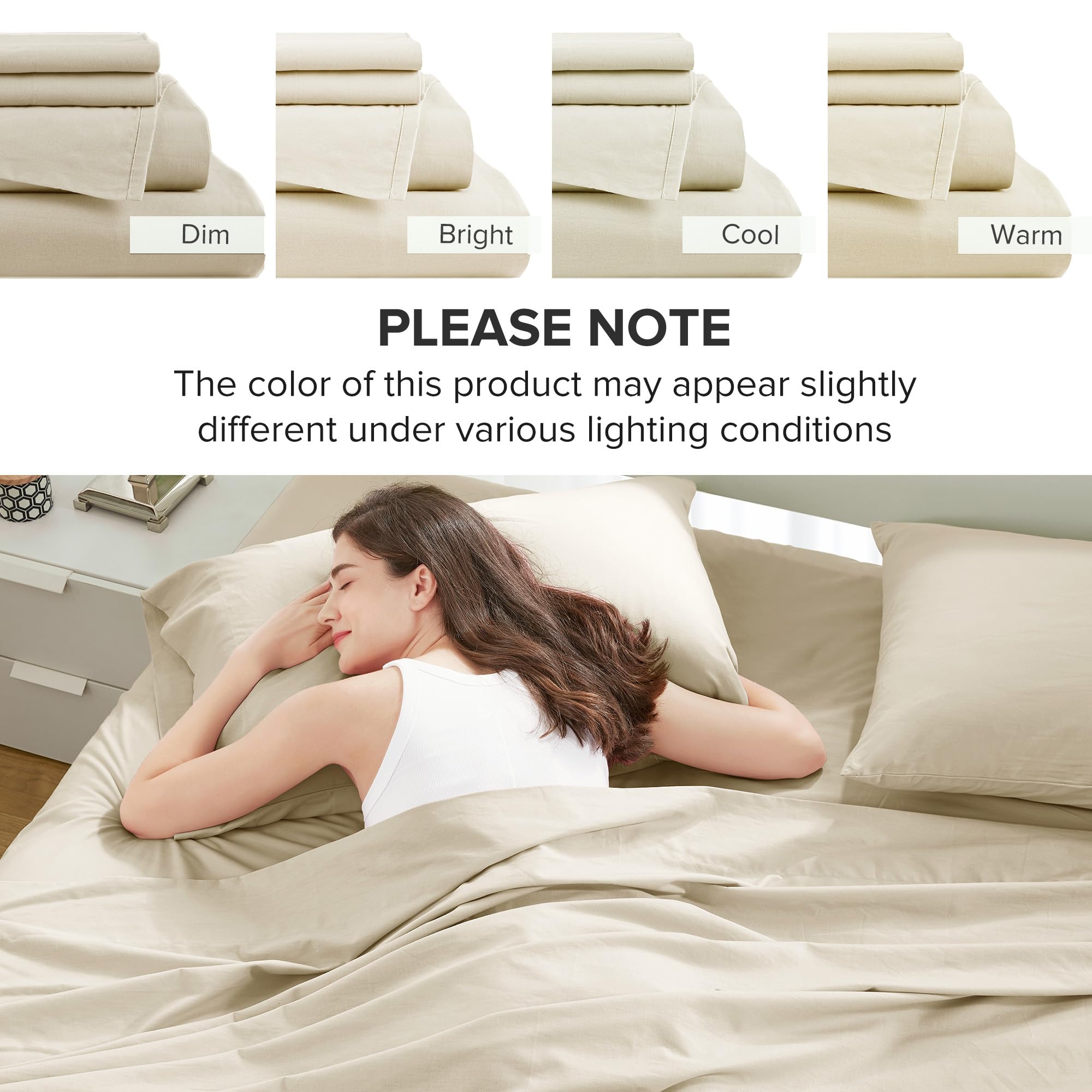 Comfort Spaces drap crème en décor de chambre, look contemporain apaisant