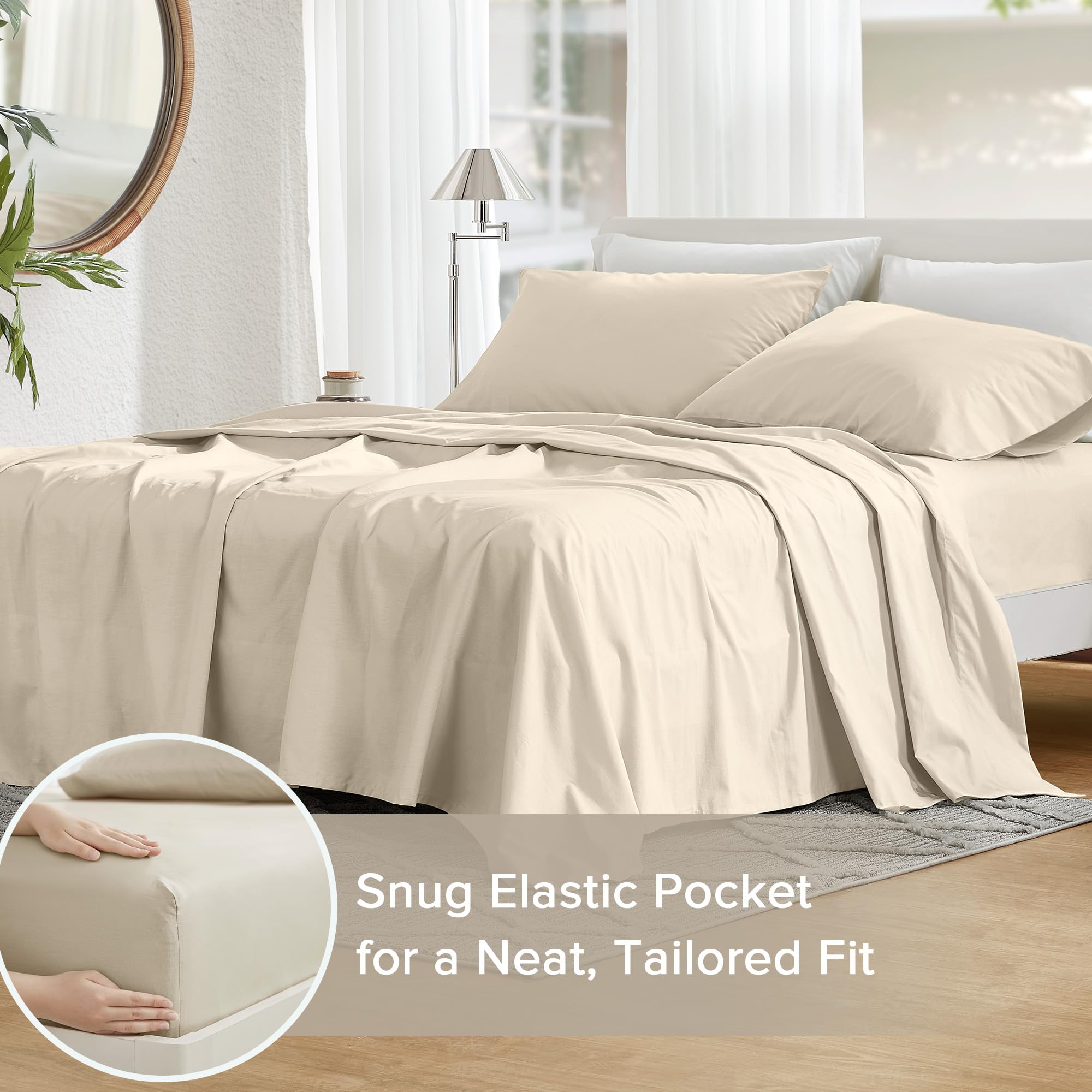 Comfort Spaces gros plan texture percale respirante pour nuits fraîches