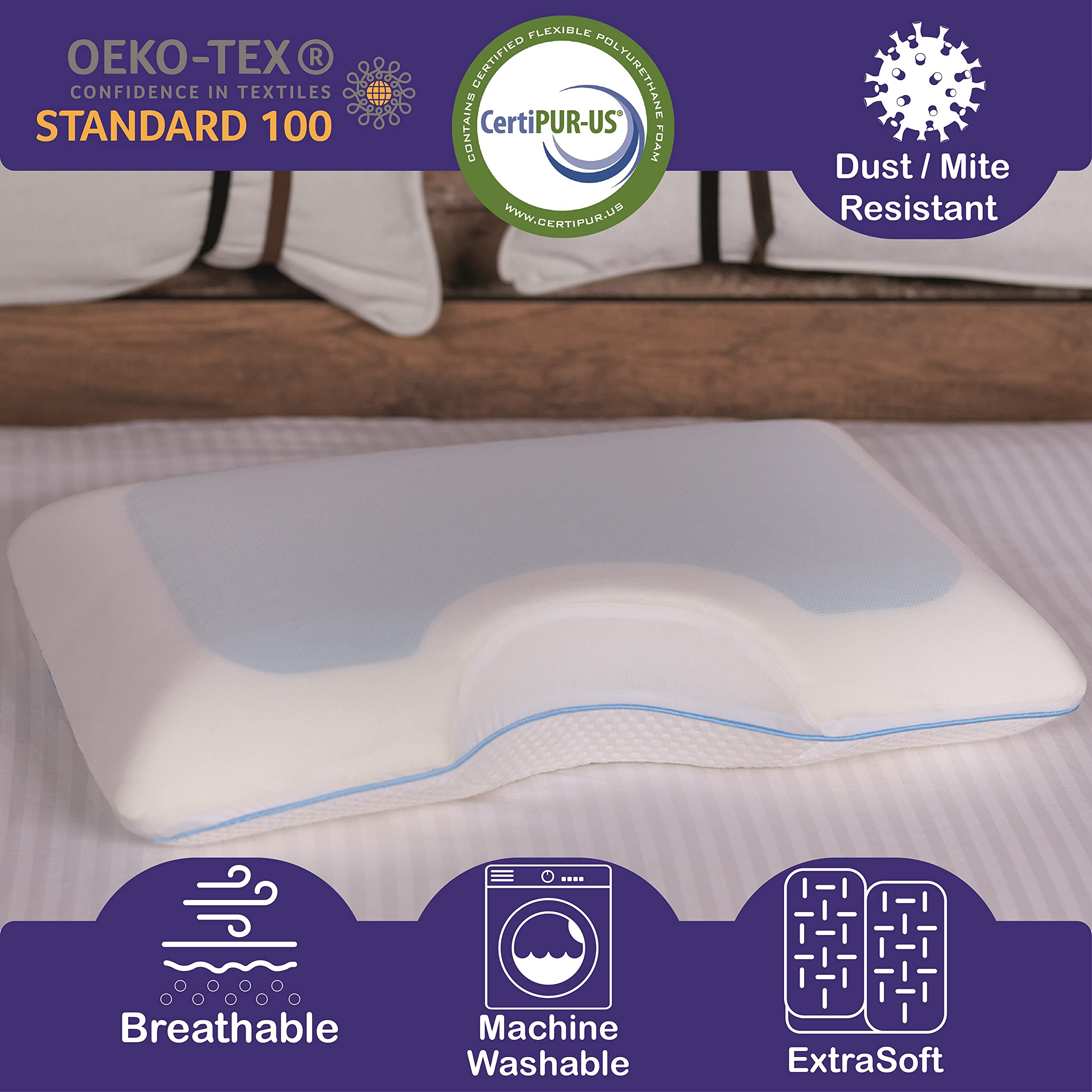 Comfyt couche gel bleu gros plan pour refroidissement et confort