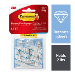 Command crochet en fil fixé sur mur, tenue solide et discrète