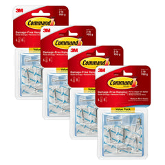 Command packaging montrant lot de crochets et bandes, rangement facile