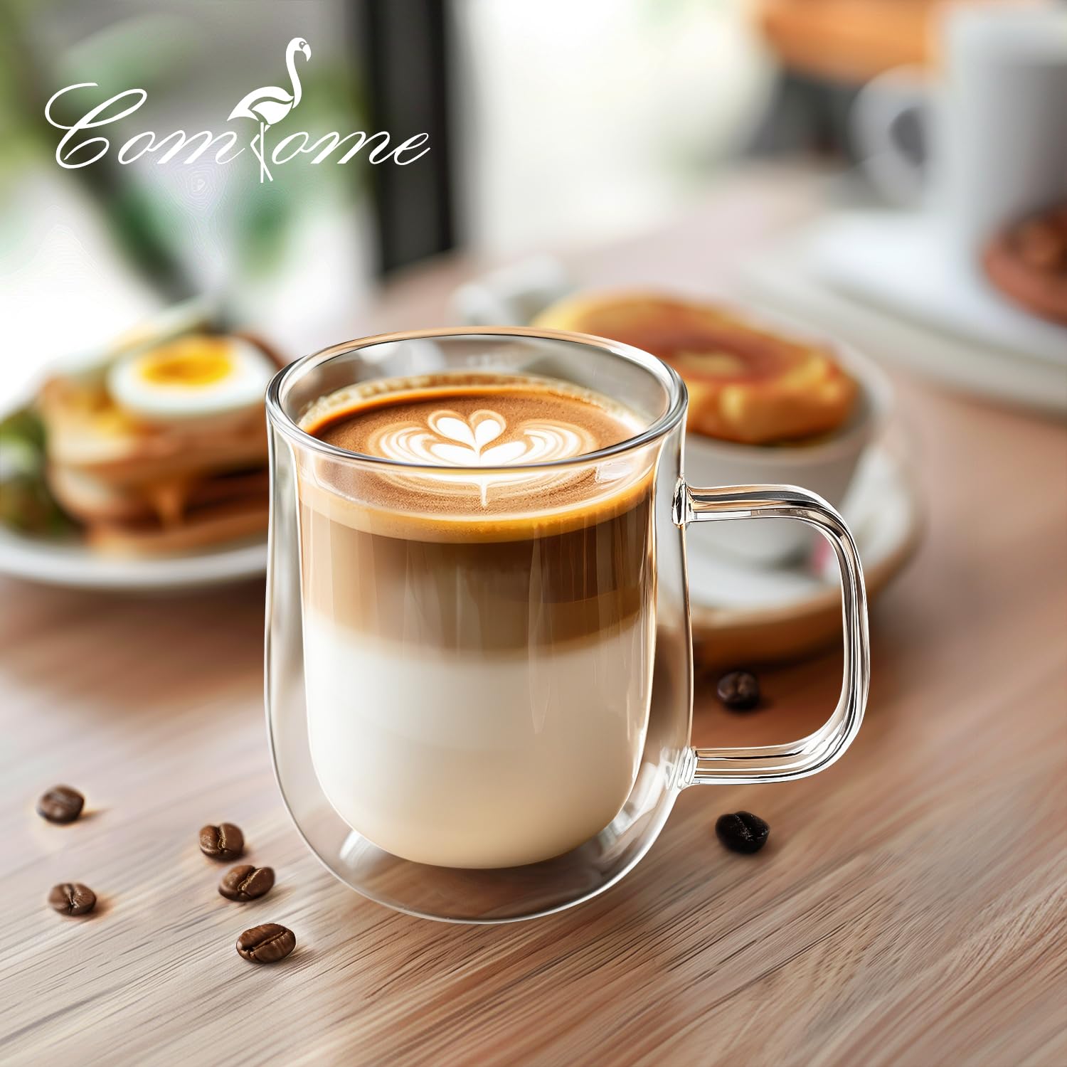 COMOME tasses empilées démontrant rangement compact et stabilité
