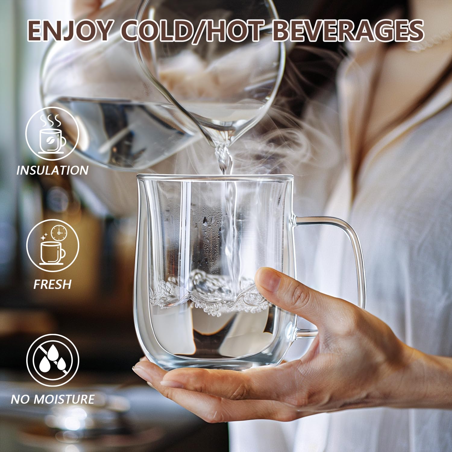 COMOME tasse tenue en main illustrant confort et sécurité thermique