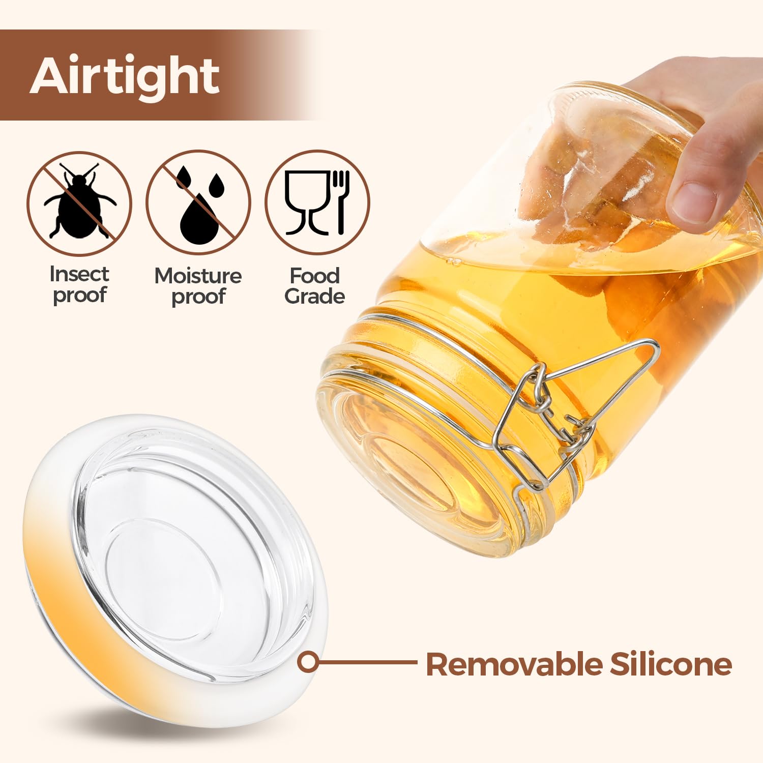 ComSaf couvercle à pince fermé avec joint silicone, conservation améliorée