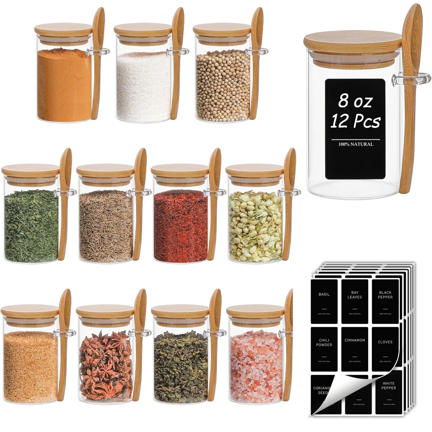 ComSaf vue avant du pack de 12 bocaux montrant rangement organisé