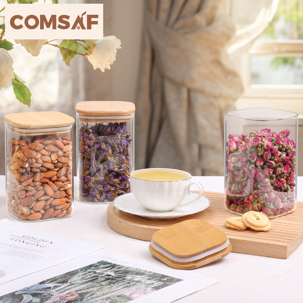 ComSaf lot de bocaux avec emballage montrant échelle et capacité