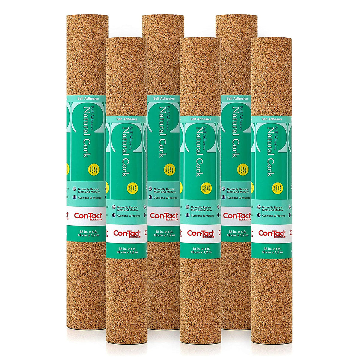 Con-Tact rouleau face emballage montrant dimensions et pack pratique