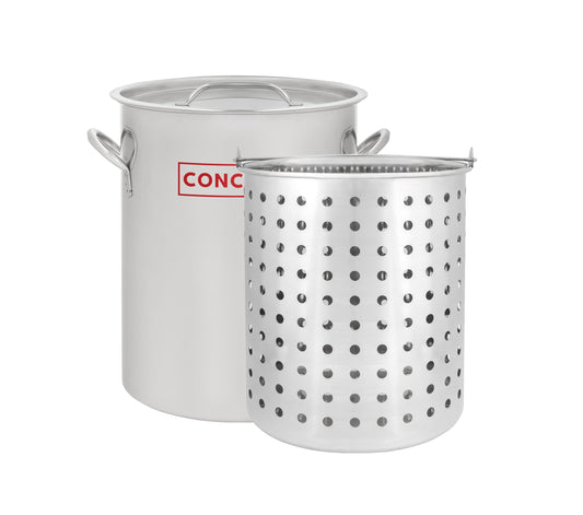 Concord Cookware face avant du faitout 42 QT montrant sa capacité et robustesse
