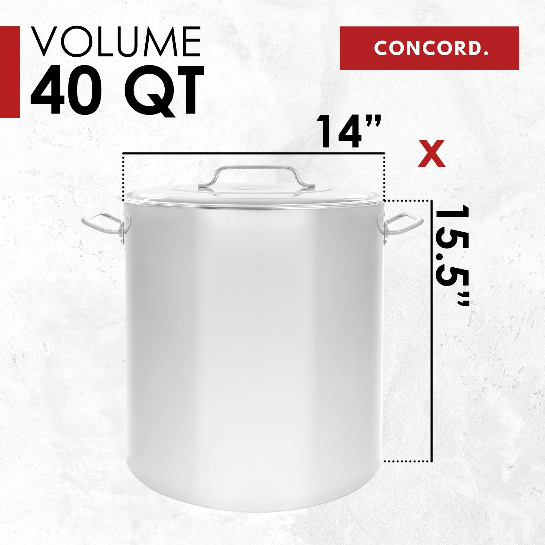 Concord Cookware intérieur montrant grande capacité utile