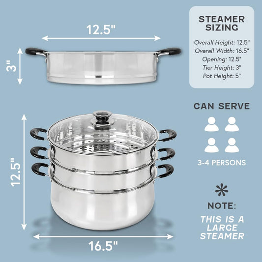 Concord marmite trois niveaux empilés pour cuisson simultanée et gain de temps