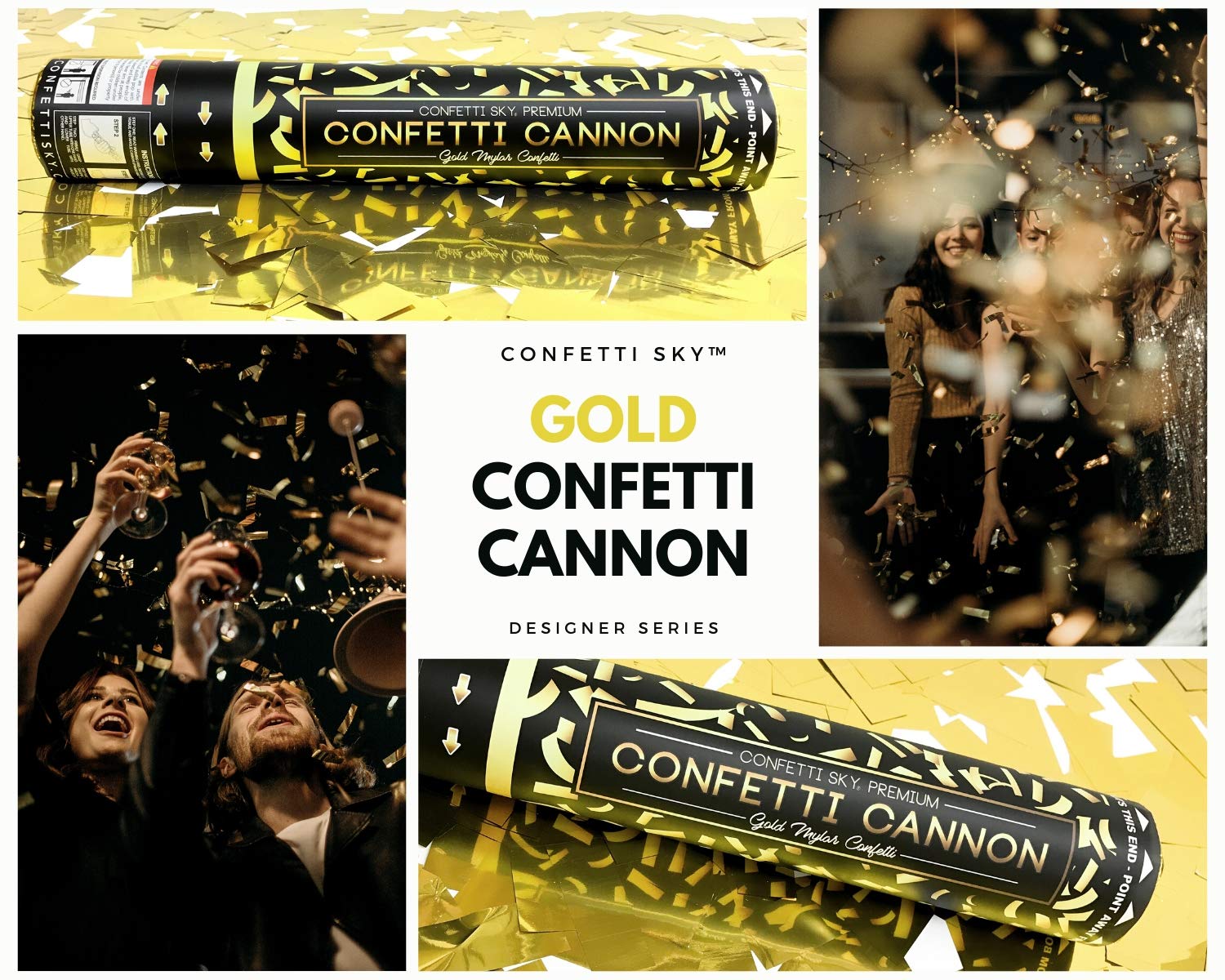 Confetti Sky confettis dorés reflétant la lumière pour un rendu scintillant