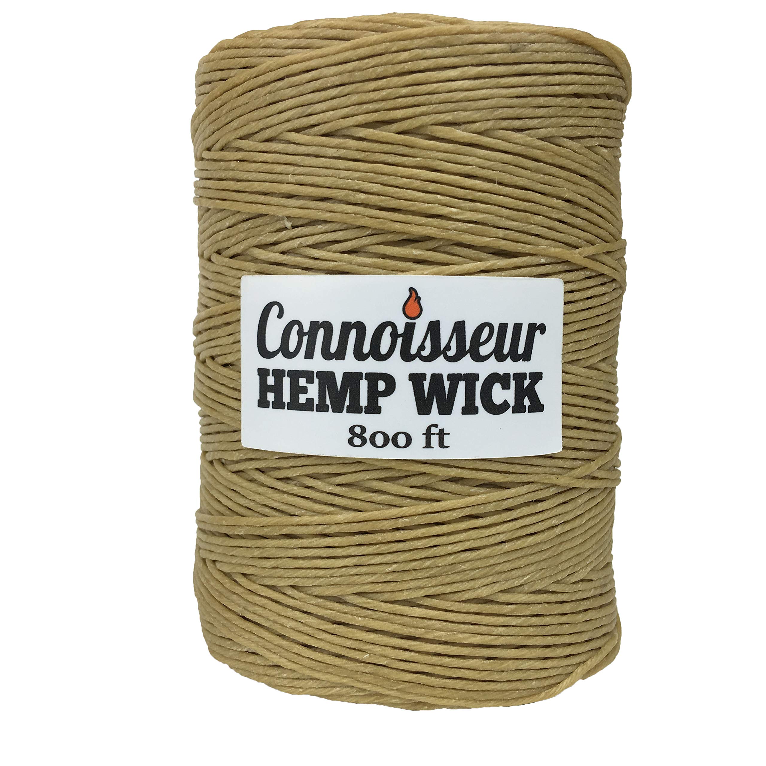 Connoisseur's Hemp Wick bobine vue de face montrant 800 pieds et utilité pratique