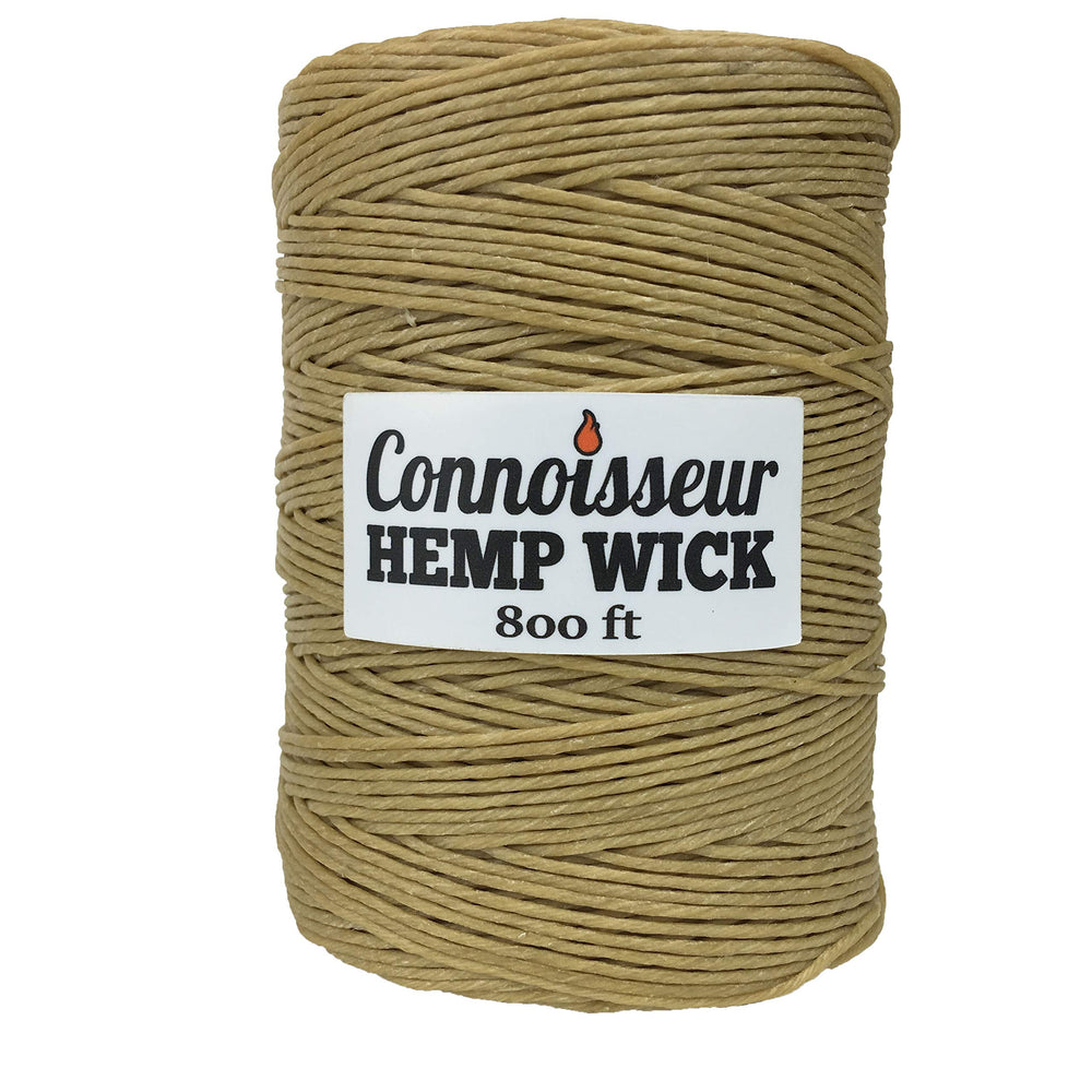 Connoisseur's Hemp Wick bobine vue de face montrant 800 pieds et utilité pratique