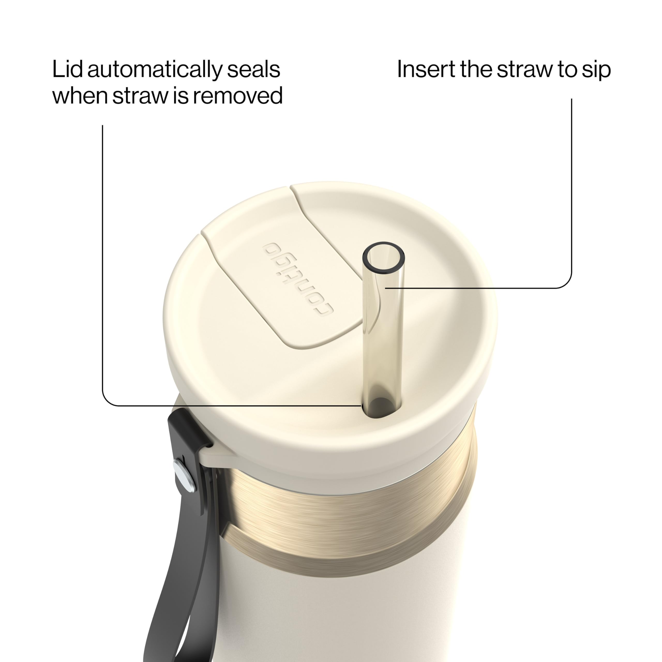 Contigo SnapSeal anse amovible illustrant port confortable et rangement simple