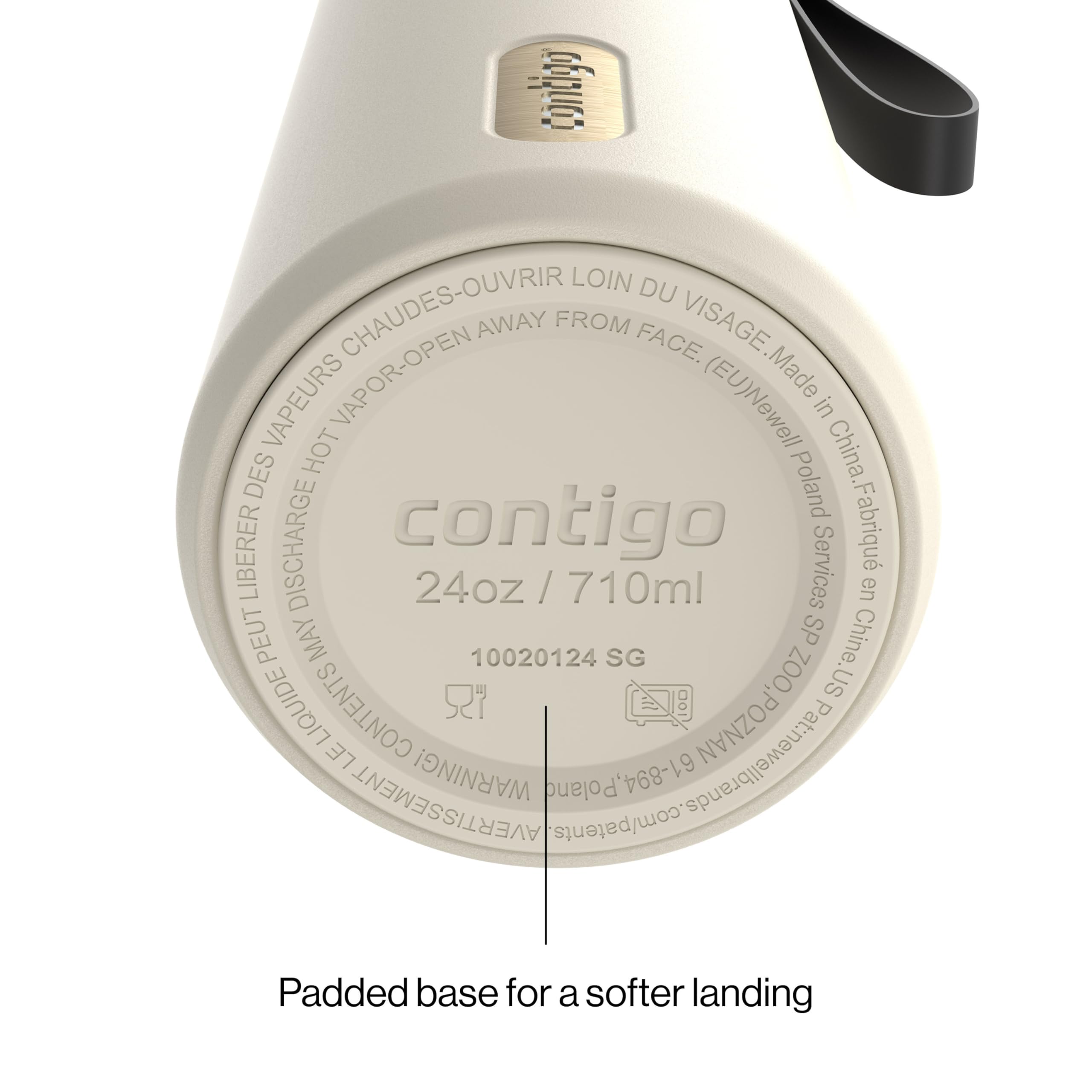 Contigo SnapSeal coupe transversale montrant isolation sous vide pour maintien chaleur