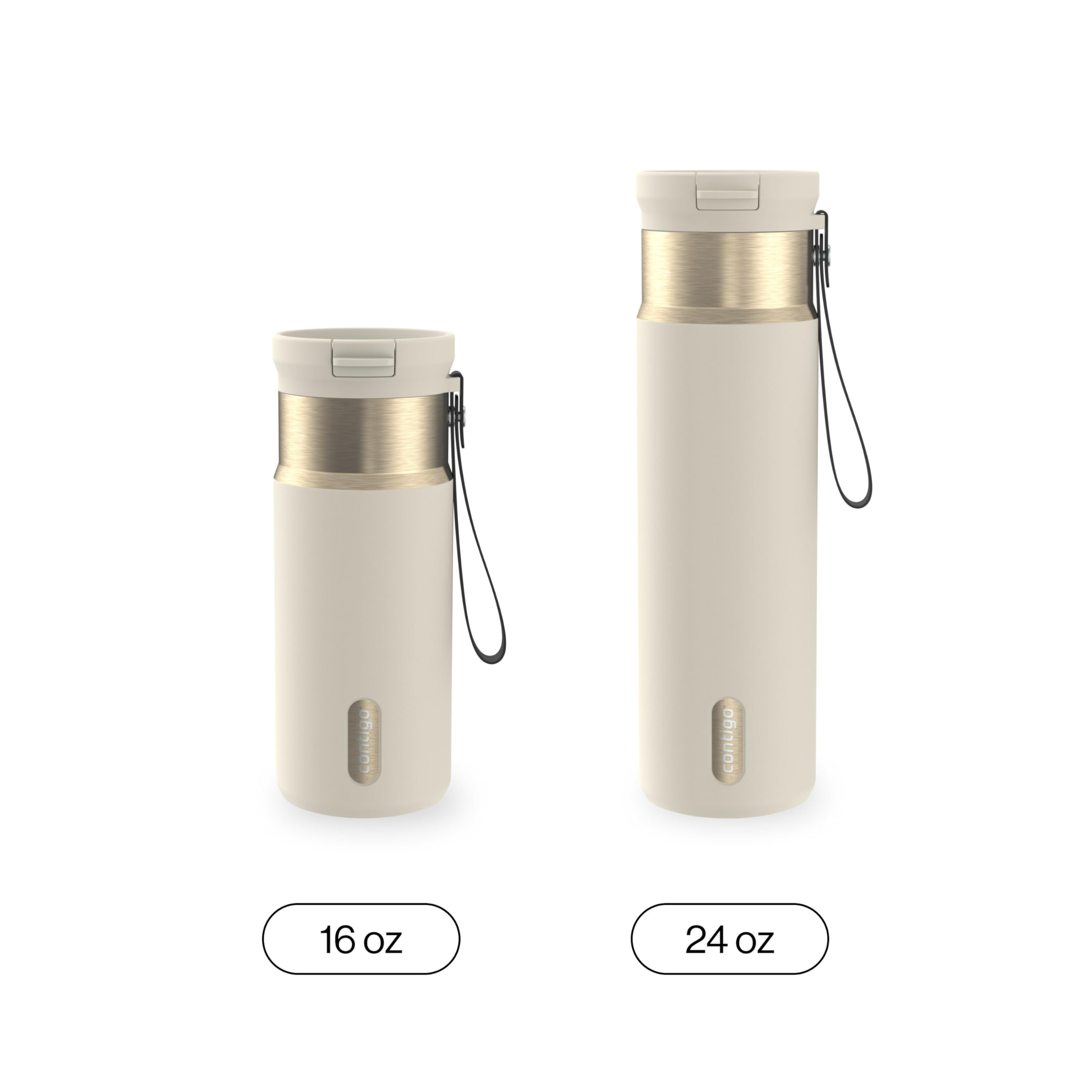 Contigo SnapSeal posé dans porte-gobelet de voiture assurant compatibilité pratique