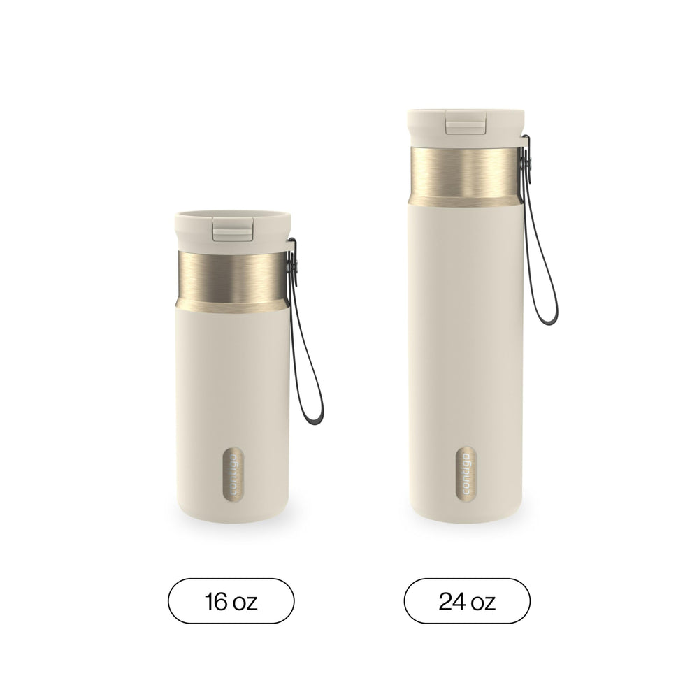 Contigo SnapSeal posé dans porte-gobelet de voiture assurant compatibilité pratique