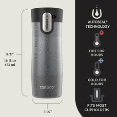 Contigo West Loop bouchon Easy-Clean gros plan montrant ouverture complète et nettoyage facile