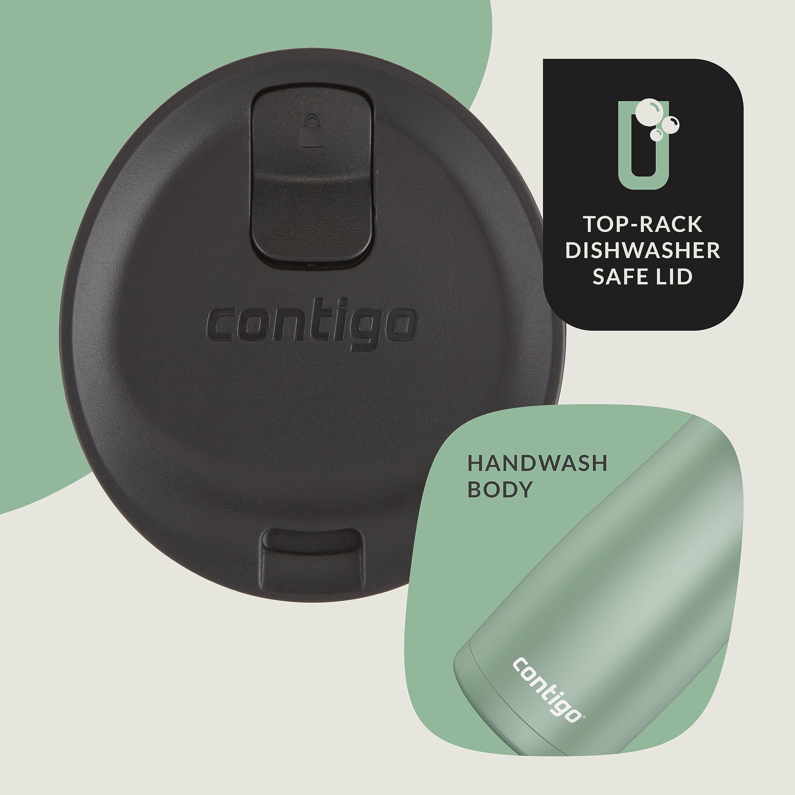 Contigo West Loop posés à côté d’un smartphone pour comparaison de taille