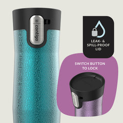 Contigo West Loop gros plan acier inoxydable montrant la finition durable et isolation