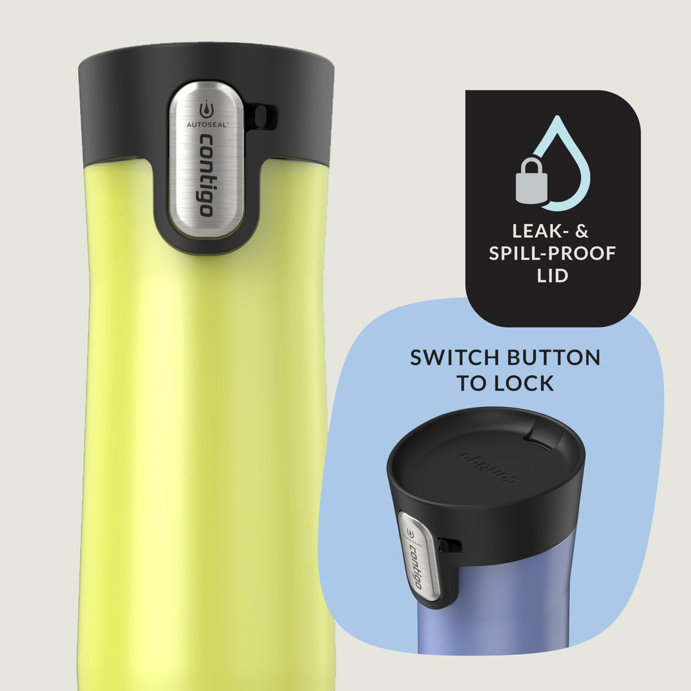 Contigo West Loop finition acier inoxydable montrant durabilité et style