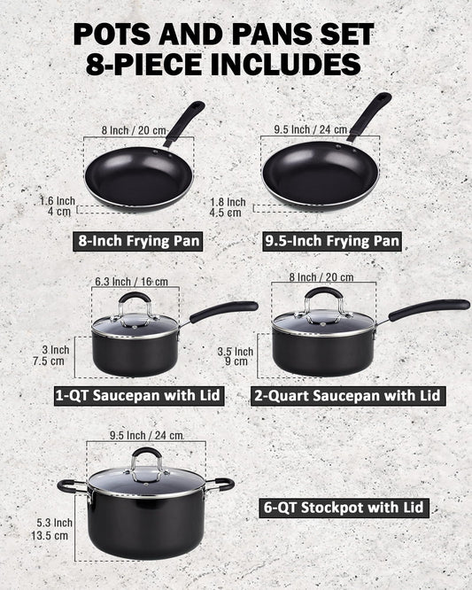 Cook N Home casseroles 1qt et 2qt avec couvercles, contrôle visuel
