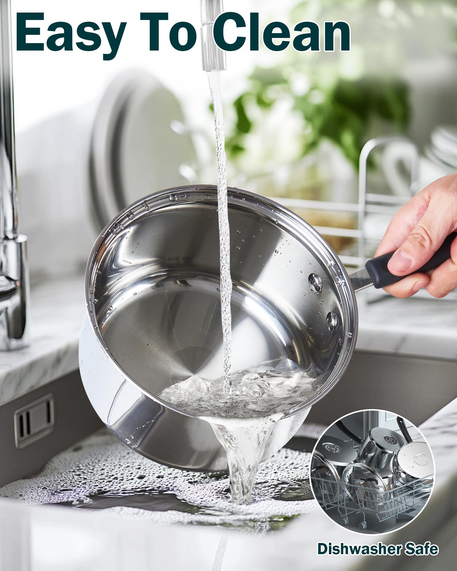 Cook N Home comparaison taille montrant échelle des casseroles et poêle
