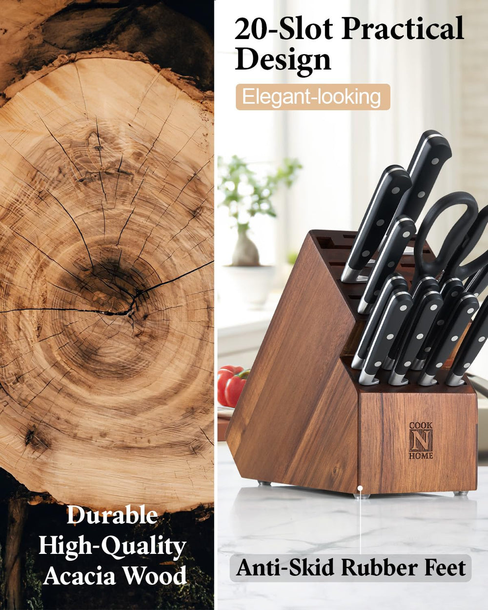 Cook N Home comparaison d'échelle montrant dimensions compactes sur plan