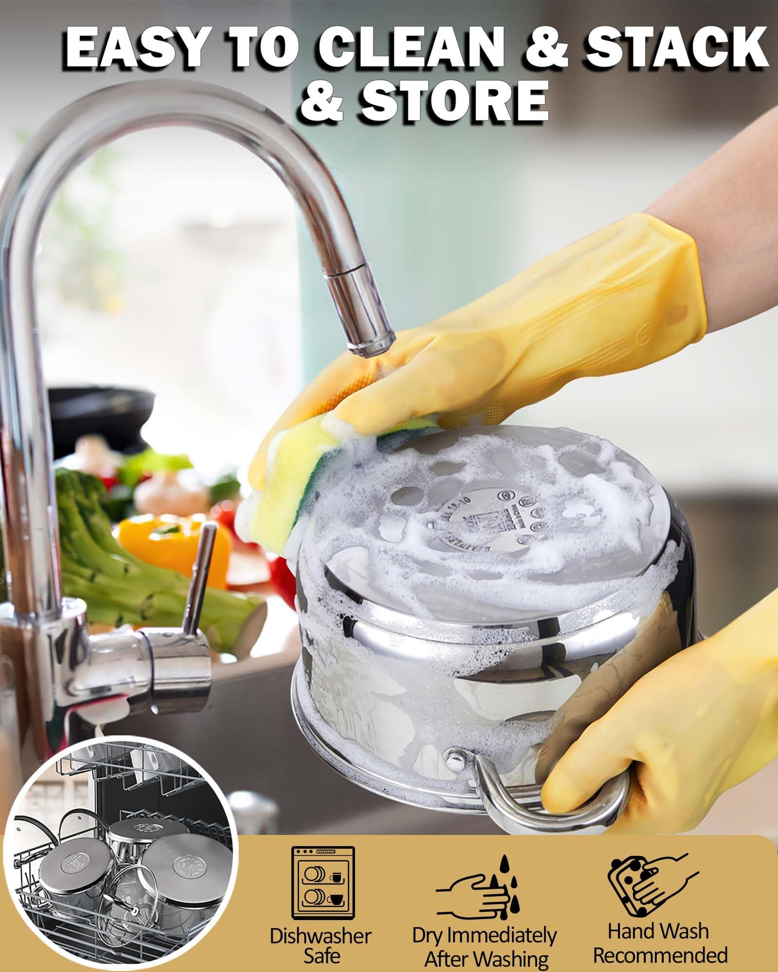 Cook N Home intérieur poli facile à nettoyer et résistant aux résidus