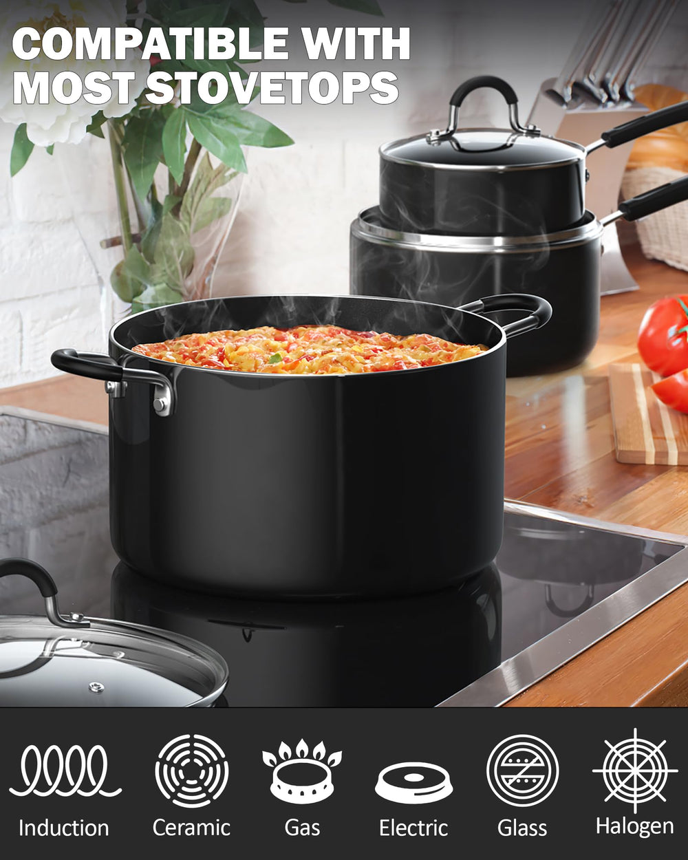 Cook N Home marmite 6qt avec couvercle, cuisson familiale efficace