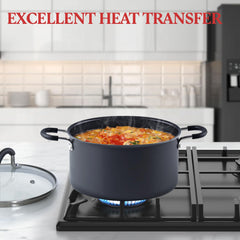 Cook N Home couvercle en verre trempé avec évent pour contrôle visuel et vapeur