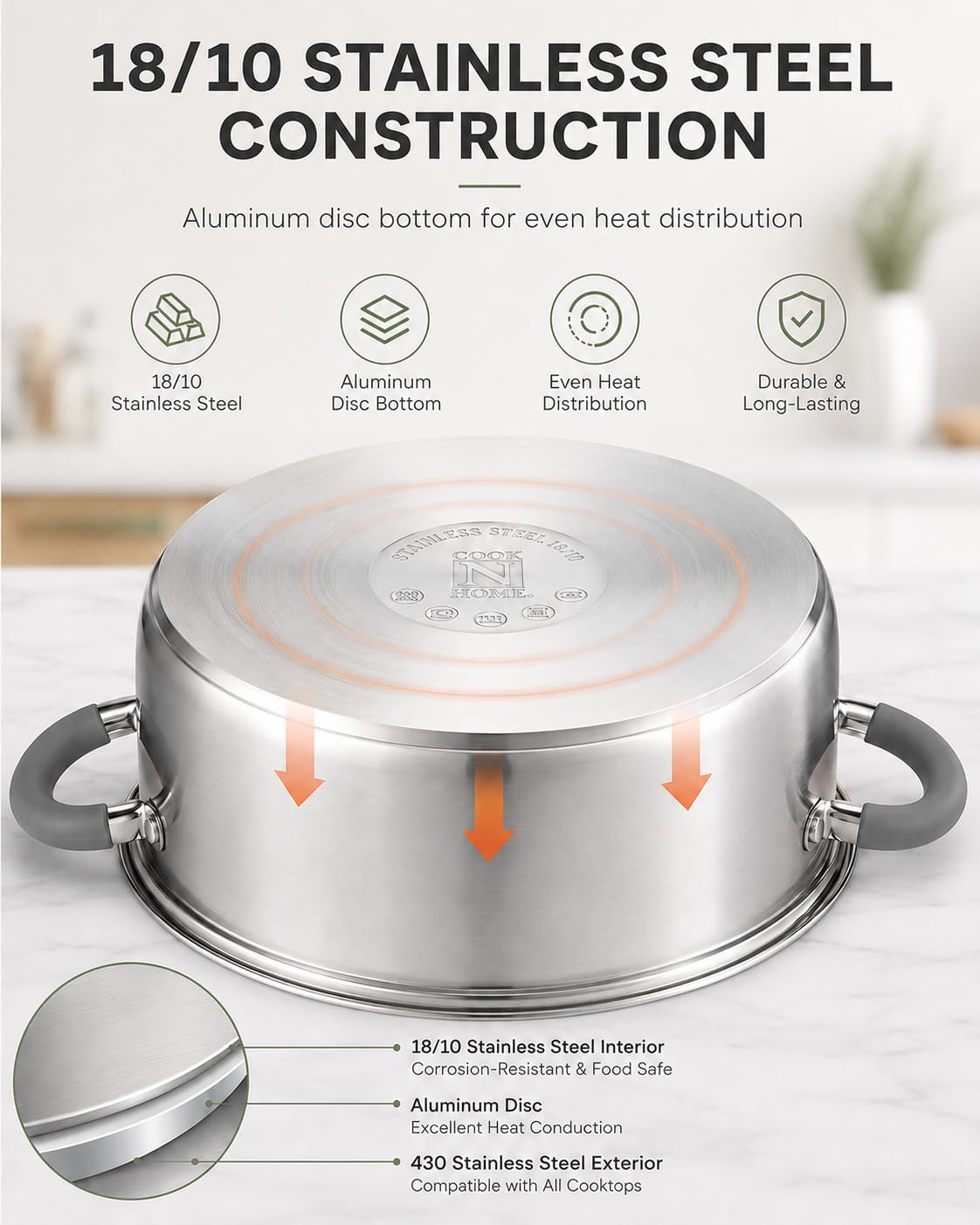 Cook N Home poêle en action saisit et dore les aliments