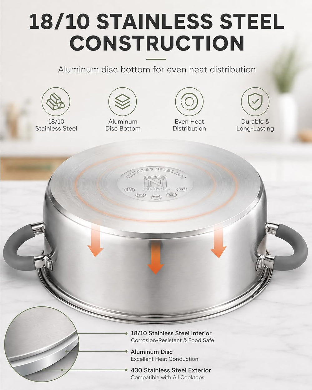 Cook N Home poêle en action saisit et dore les aliments