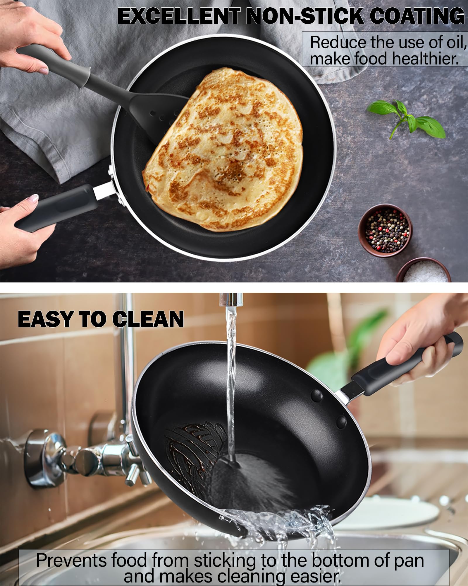 Cook N Home poignées rivetées silicone, prise sûre et confortable