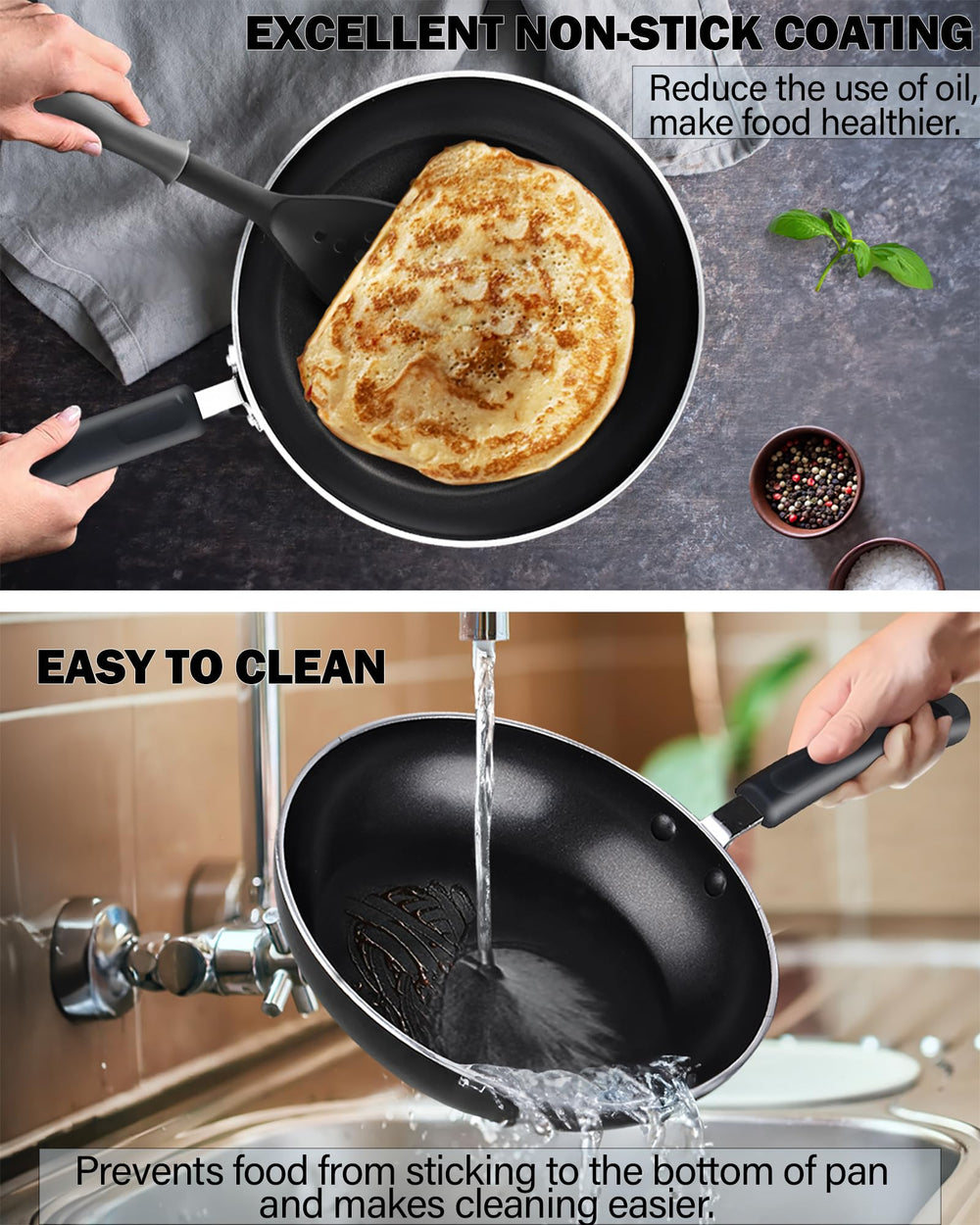 Cook N Home poignées rivetées silicone, prise sûre et confortable