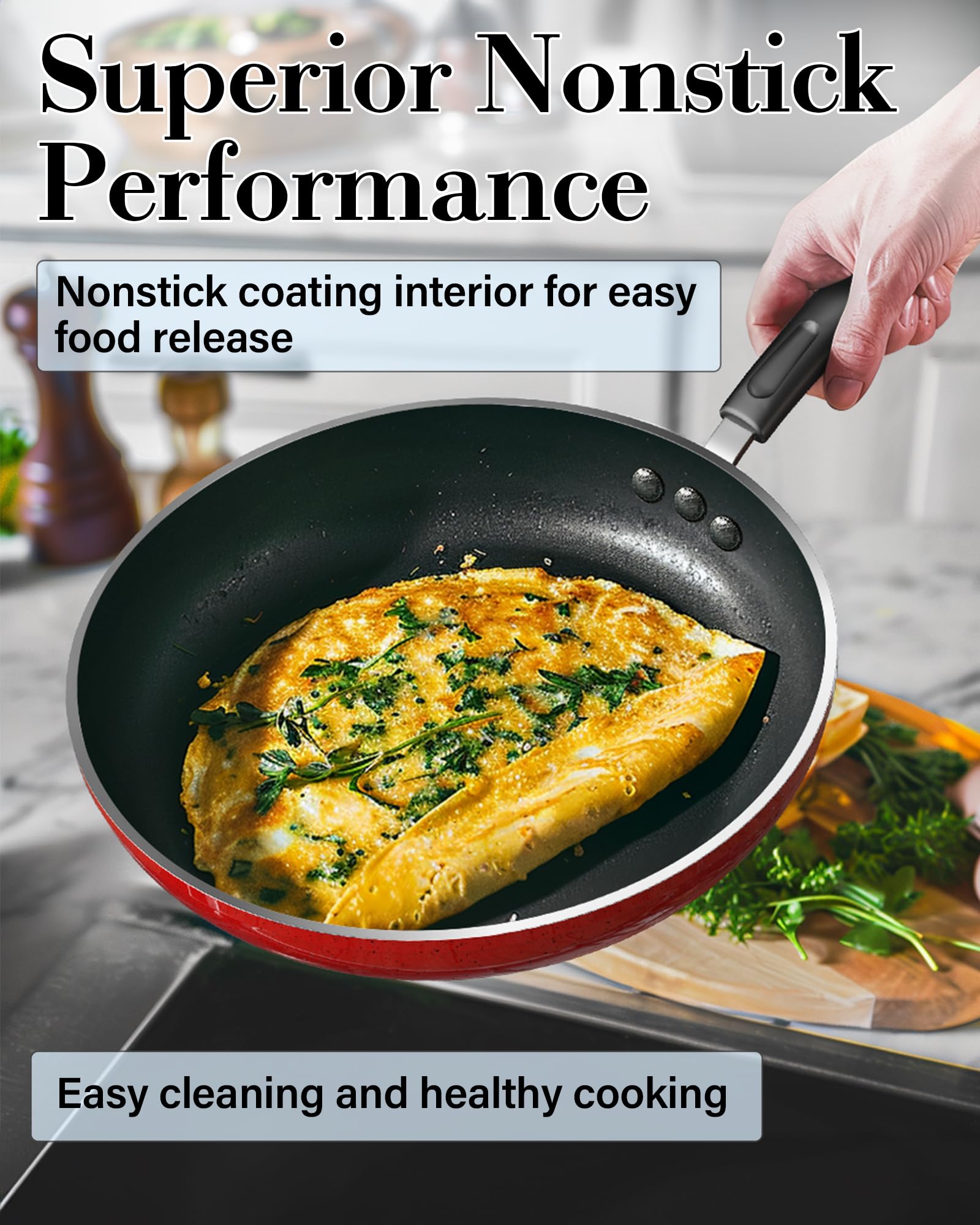 Cook N Home gros plan revêtement antiadhésif faciliter nettoyage