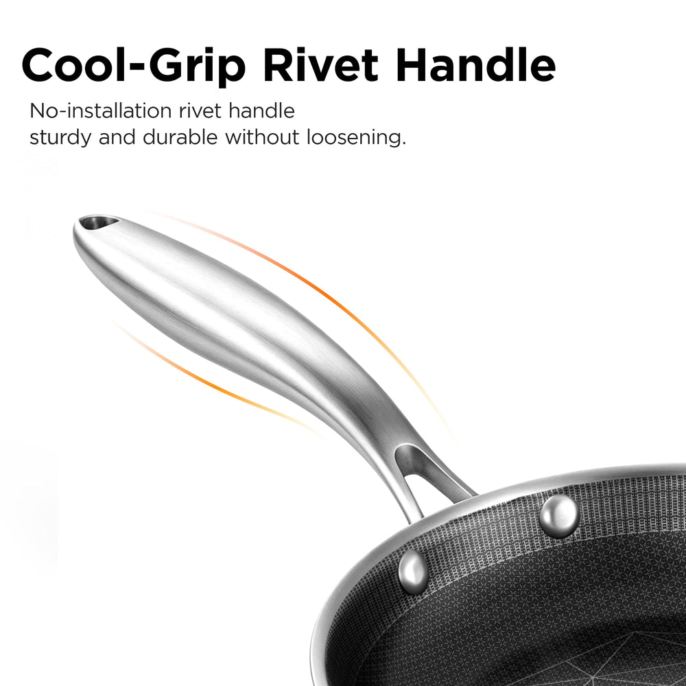 COOKER KING étiquette matériaux montrant acier 18/10 et cœur aluminium fiable