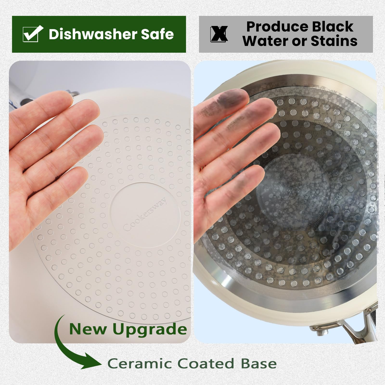 Cookersway étiquette produit sans PFAS indiquant sécurité chimique